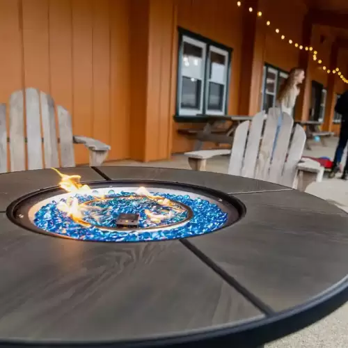 fireplace at lodge